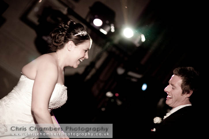 During their first dance at Wood Hall Hotel and Spa.