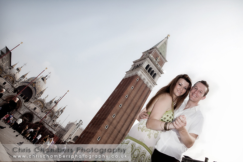 Bride and groom in St Mark's square